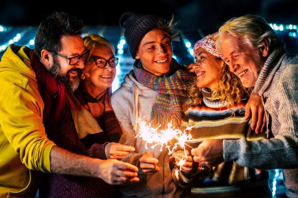 A group of friends enjoying themselves