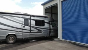 RV parked at a Compass Self Storage facility.
