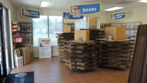 Moving boxes and packing supplies at Compass Self Storage.