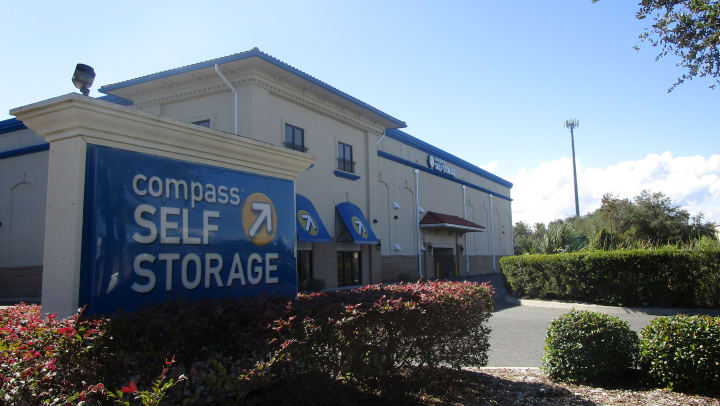 Front of Compass Self Storage facility.