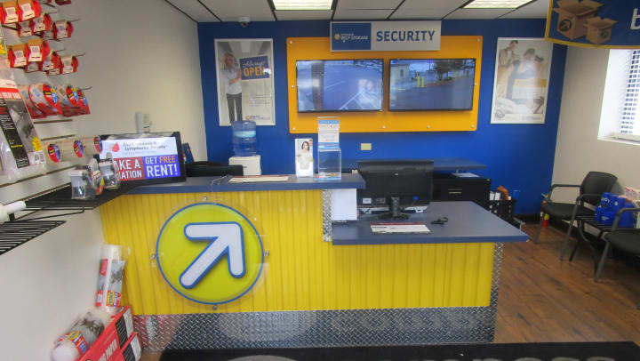 Front desk of a Compass Self Storage facility.