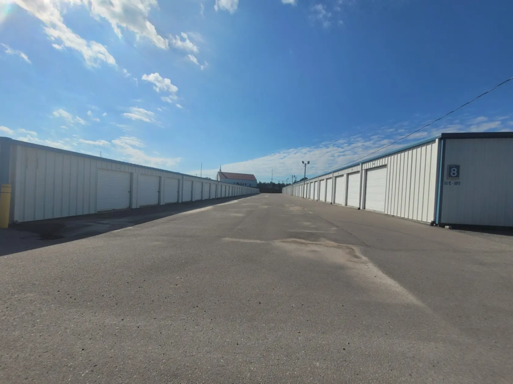 Drive-up units at Compass Self Storage.