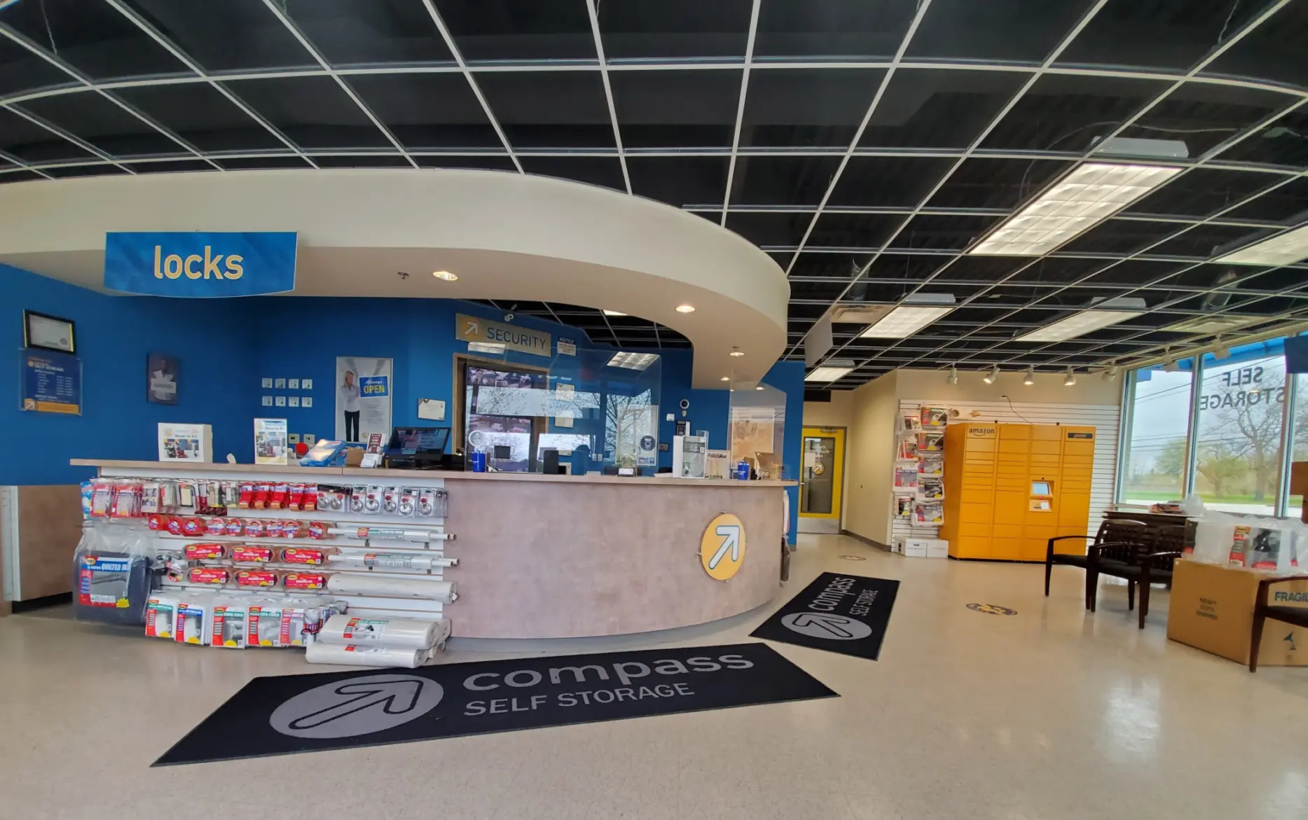 Large Compass Self Storage office.