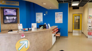 Front desk of Compass Self Storage facility.