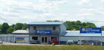 Street view of Compass Self Storage facility in Shelbyville, Tennessee.