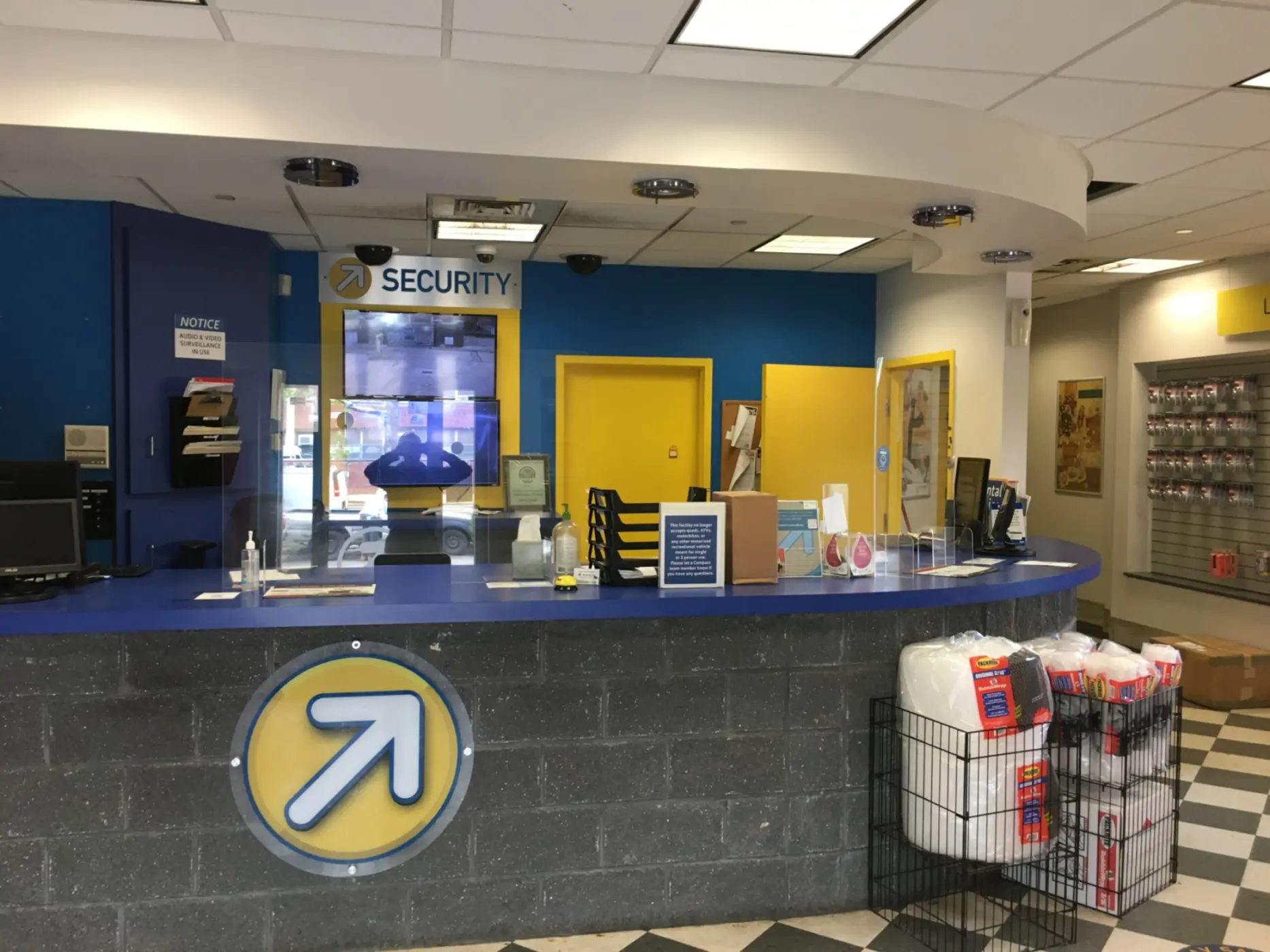 Front desk at Compass Self Storage.
