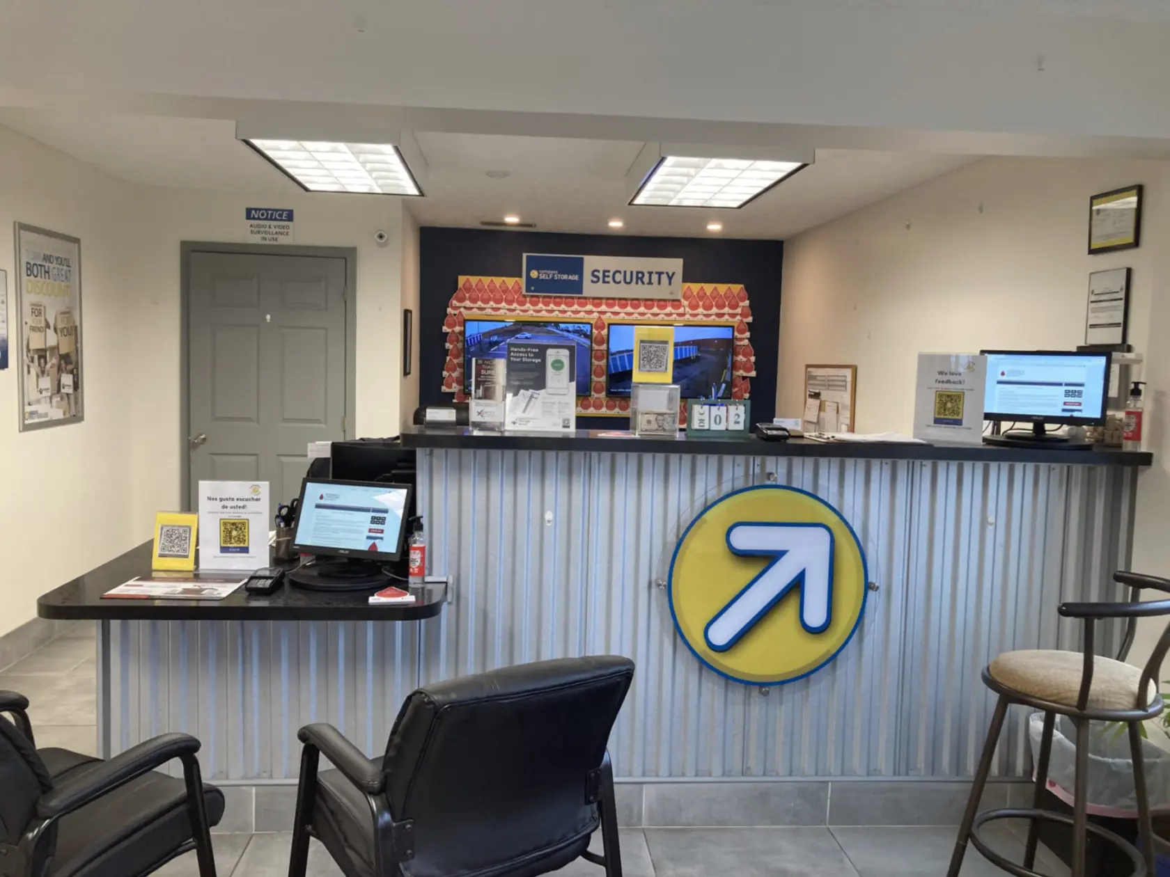 Facility office at Compass Self Storage.