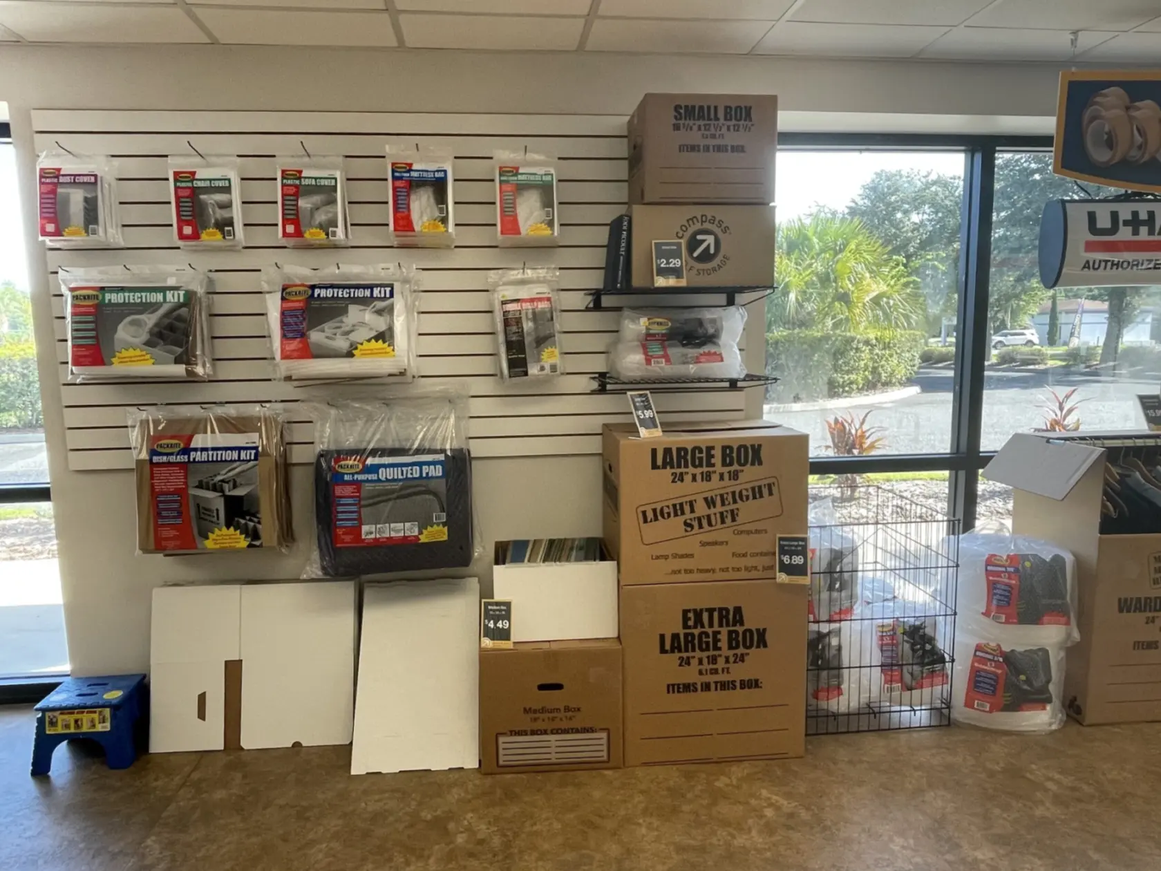 Packing supplies at Compass Self Storage.