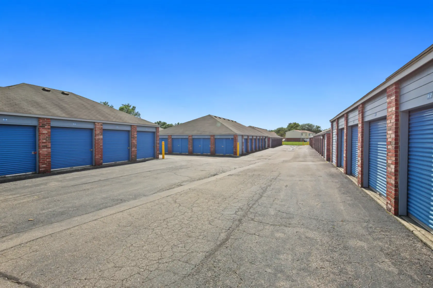 Drive-up units at Compass Self Storage.