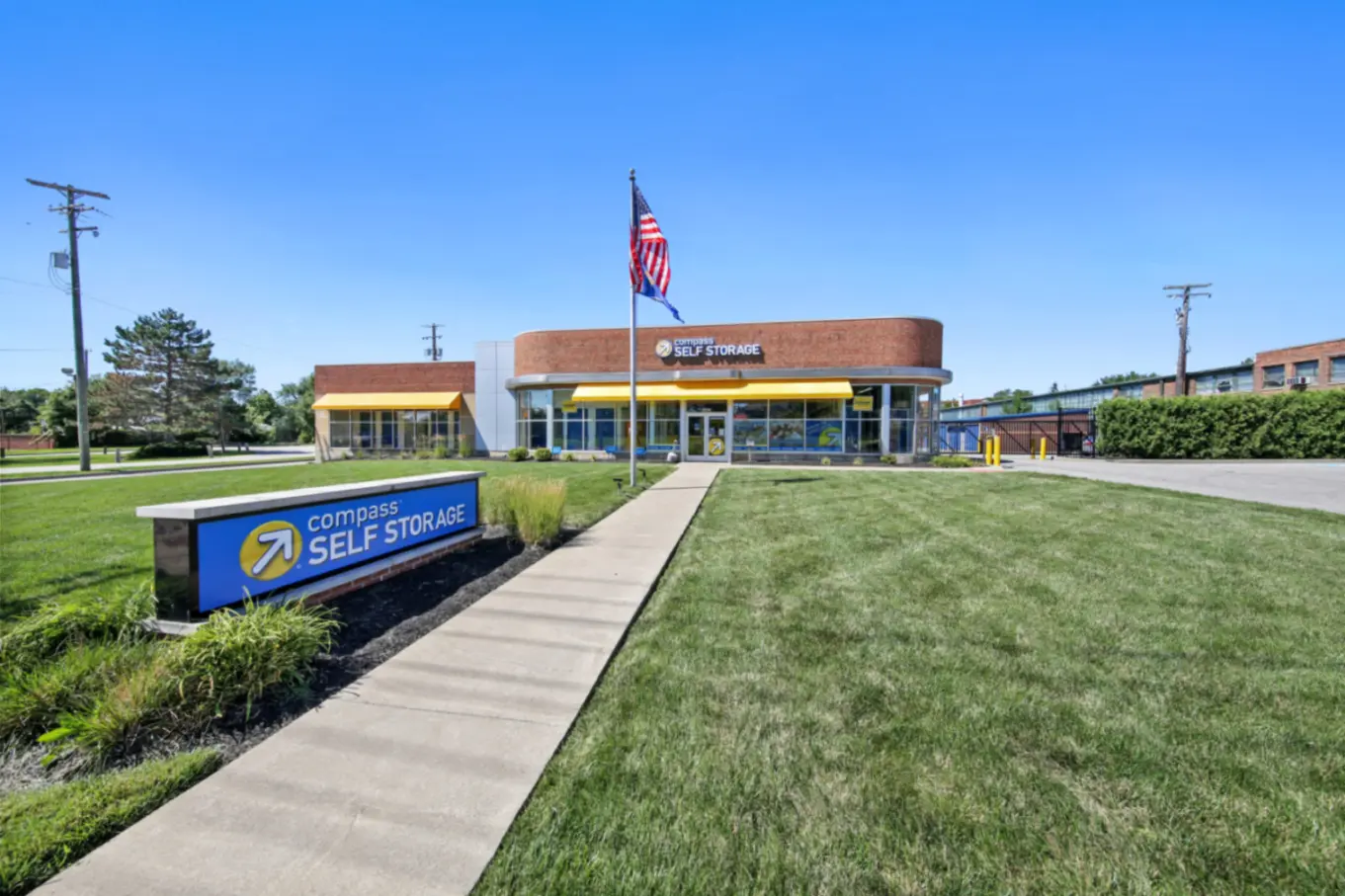 Entrance to Compass Self Storage in Shaker Heights, OH.