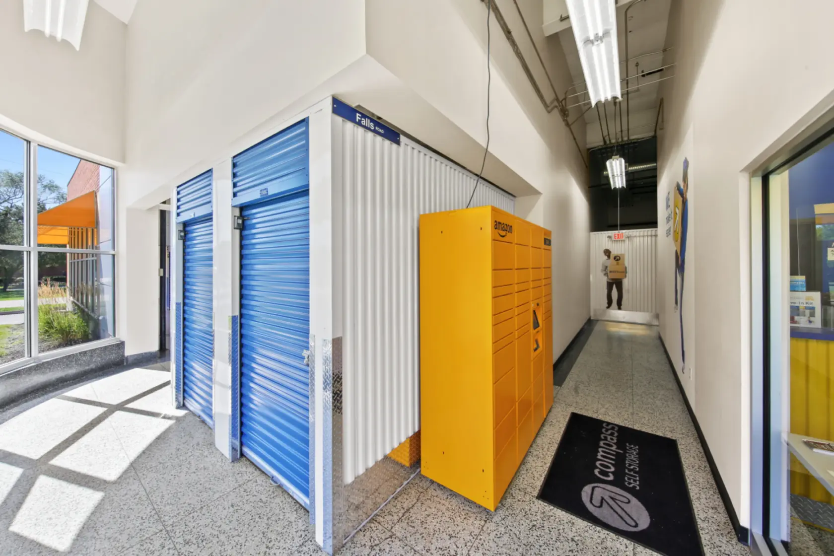Interior hallway at Compass Self Storage.