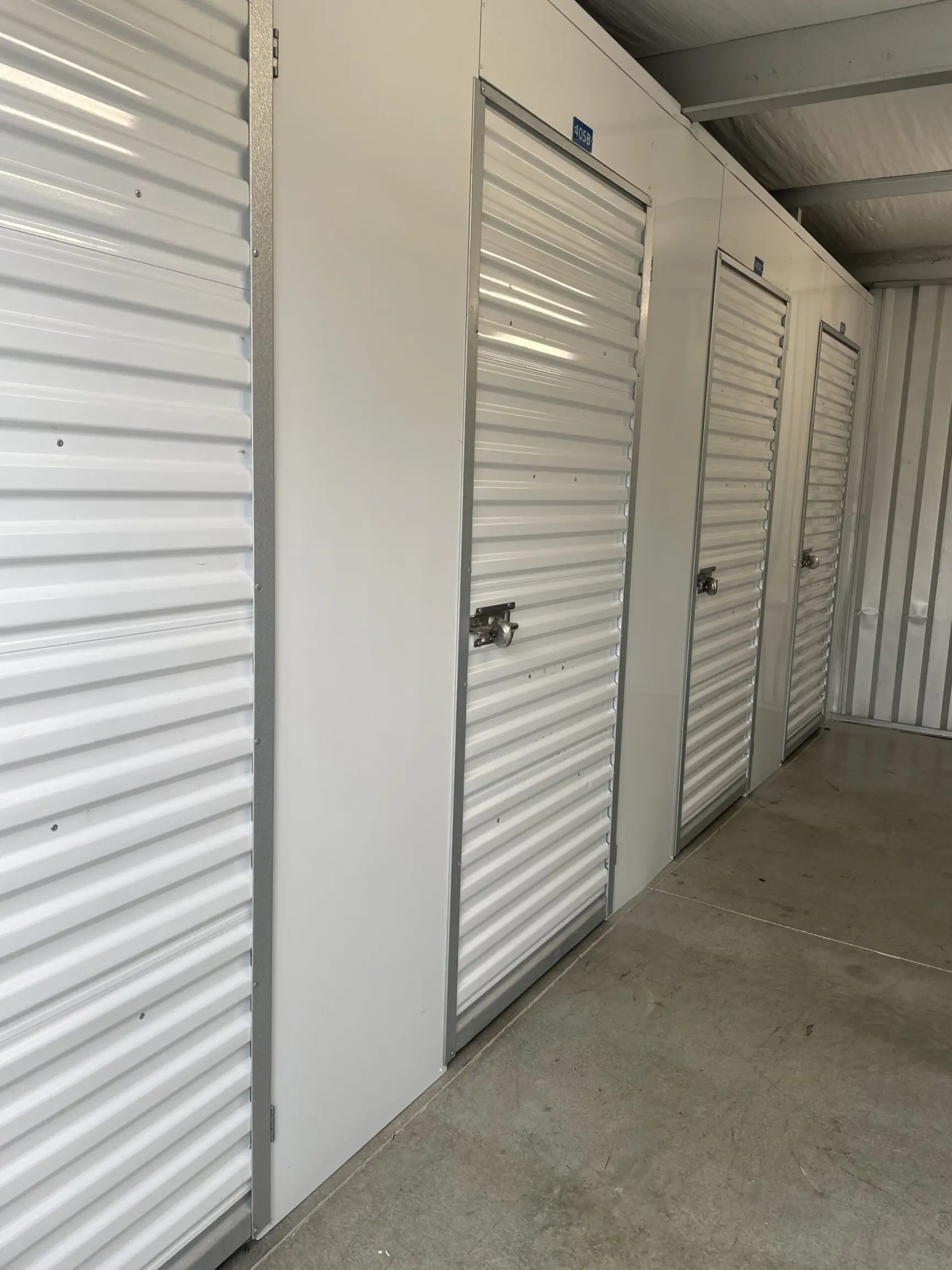 White indoor storage units.