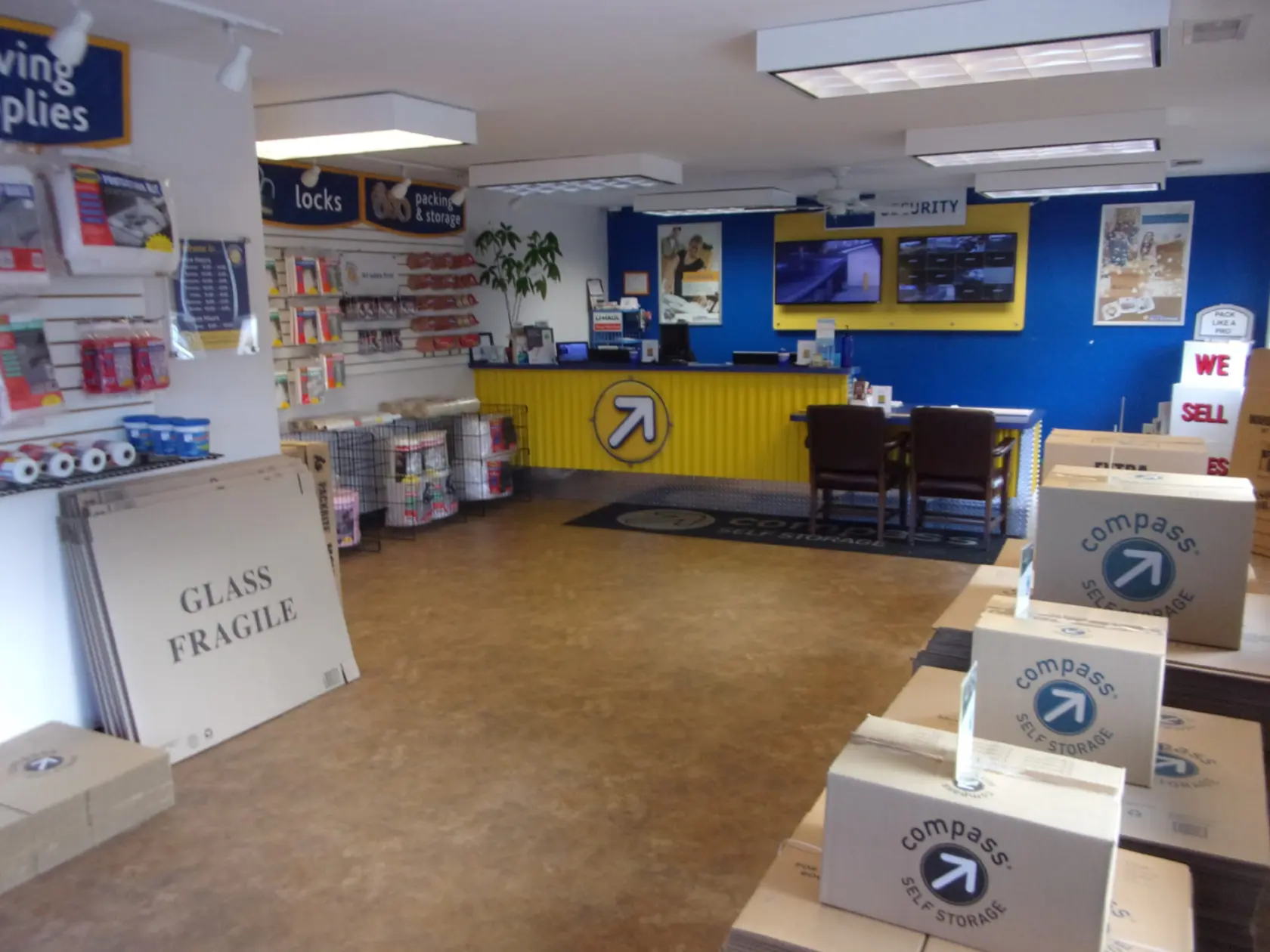 Packing supplies at Compass Self Storage.