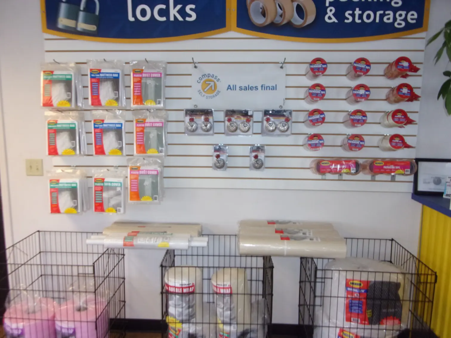 Packing supplies at Compass Self Storage.