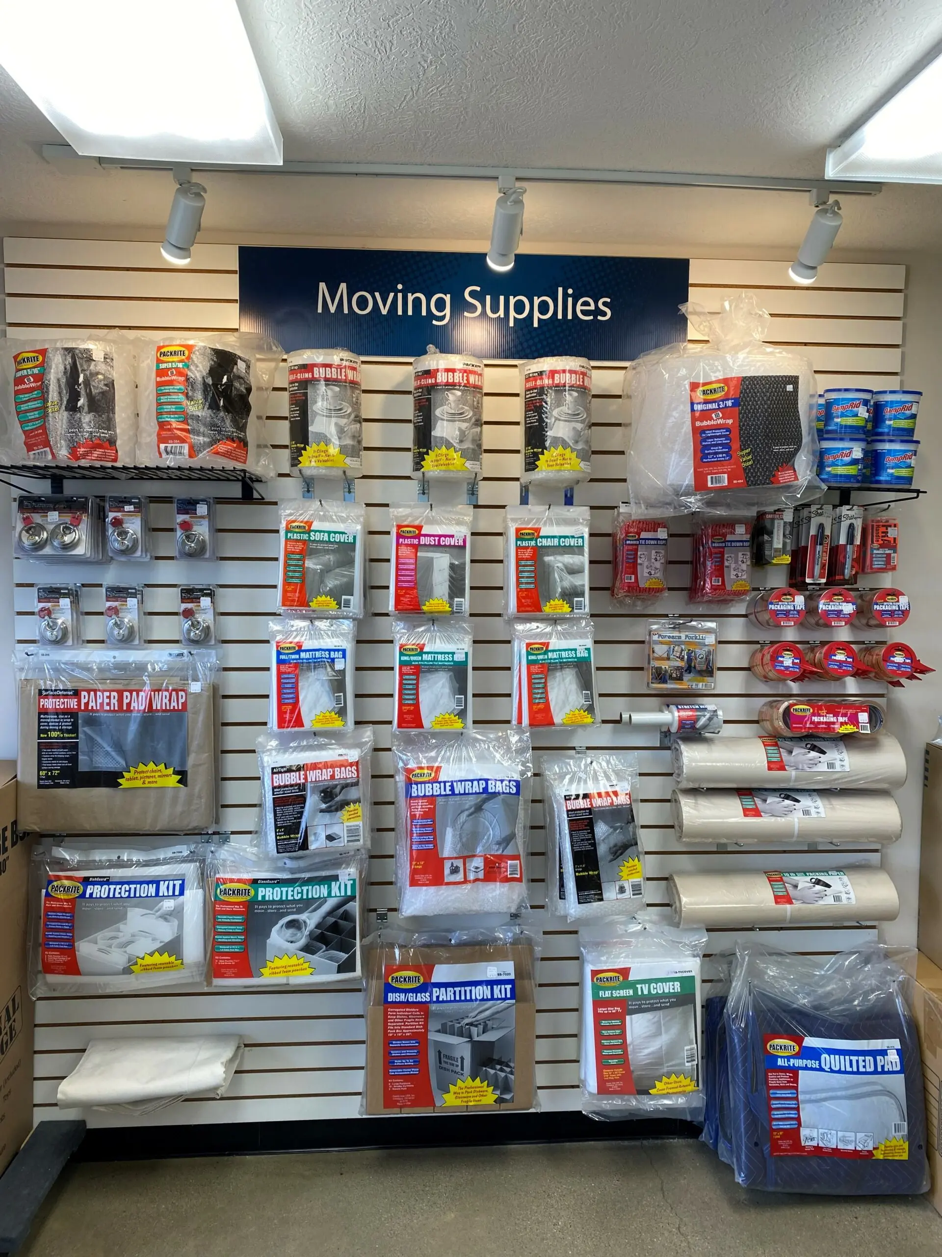 Packing supplies at Compass Self Storage.