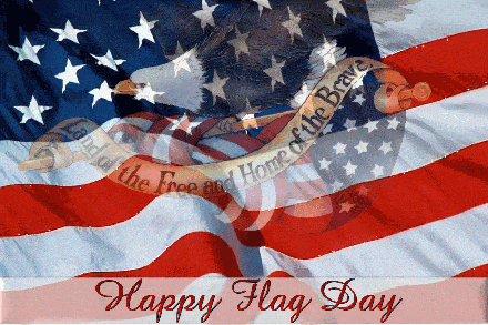 Happy Flag Day graphic of an American flag.
