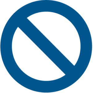 Graphic of a cancelled icon.