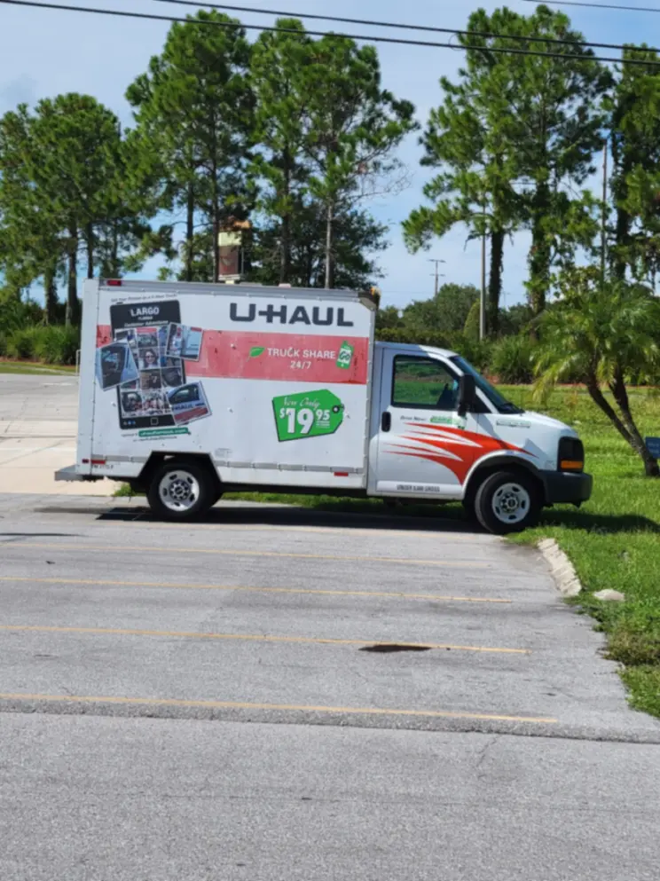 UHAUL moving truck at Compass Self Storage.
