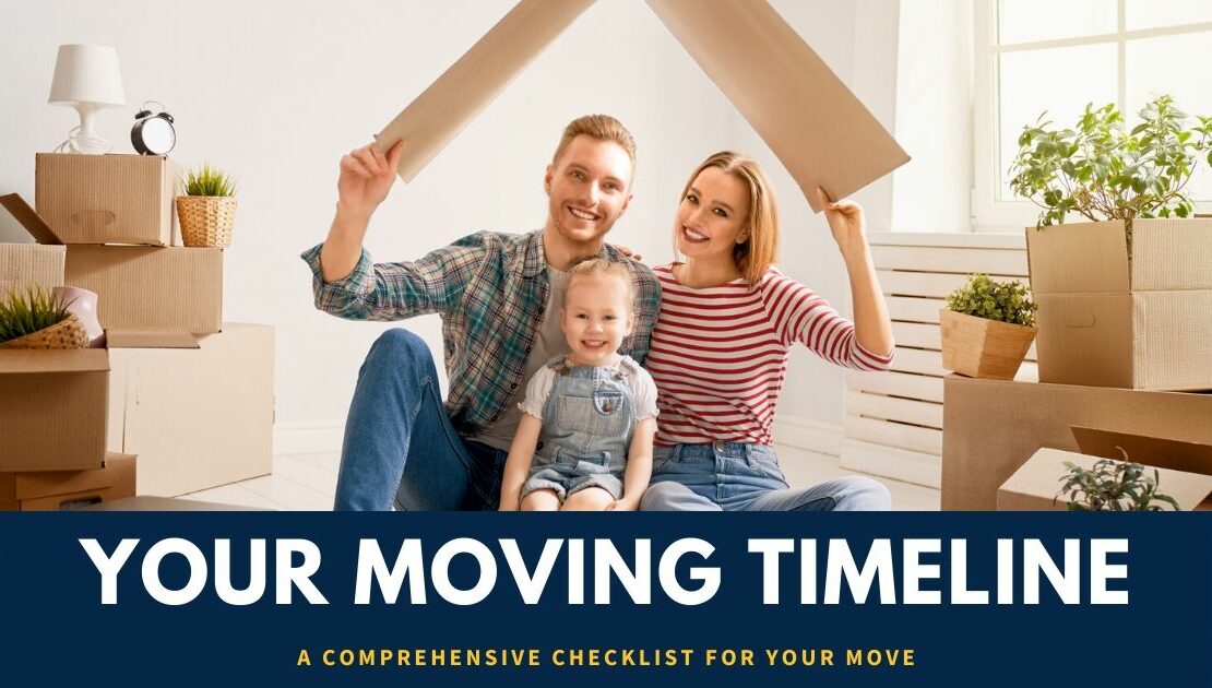 a family sitting on the floor of their home is surrounded by moving boxes