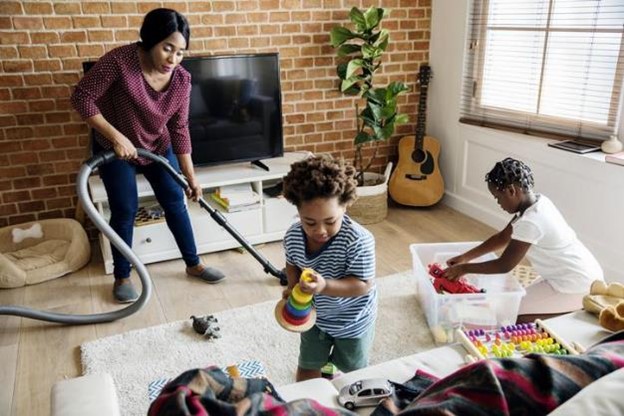 spring cleaning with the family