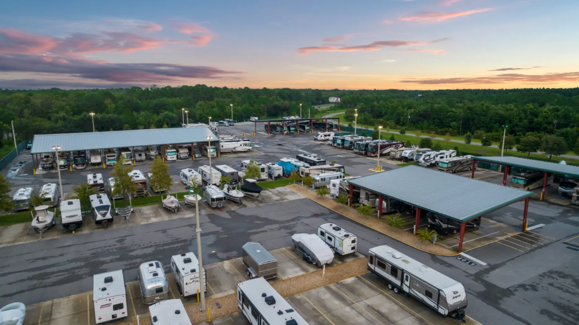RV storage and parking at Compass Self Storage.