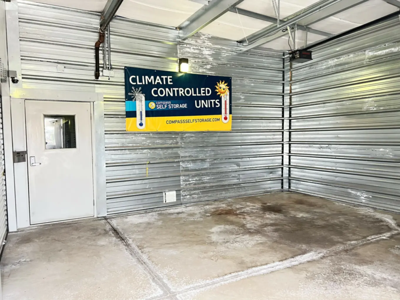 Climate controlled unit at Compass Self Storage.