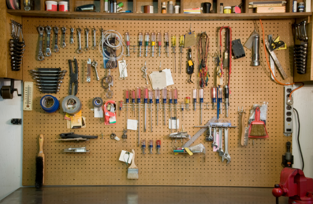 RV Organization: Peg Board Tool Rack