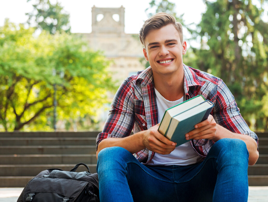 A college student on campus