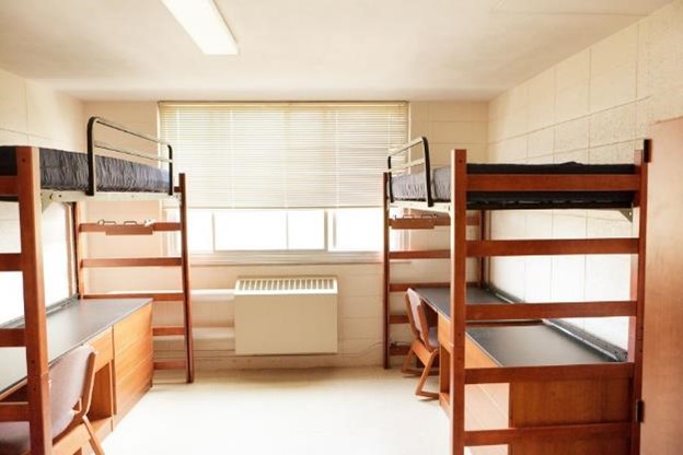 An empty dorm room