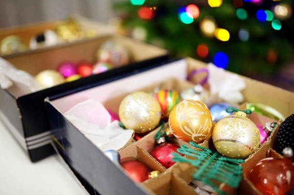 Ornaments in storage