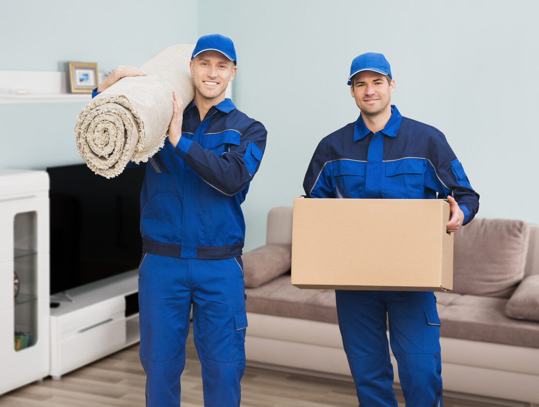 Two Male Movers Standing In House