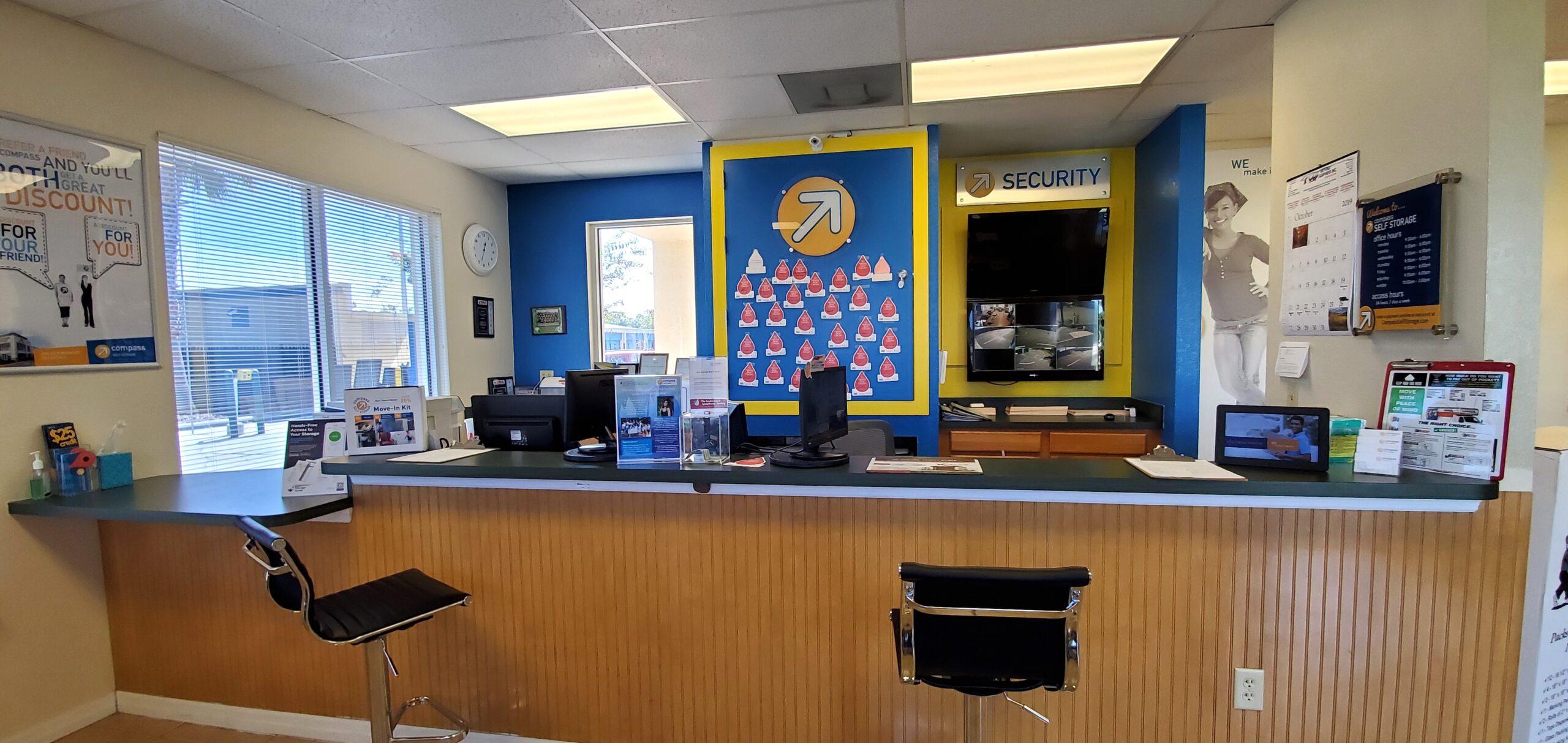 Compass Self Storage front office.