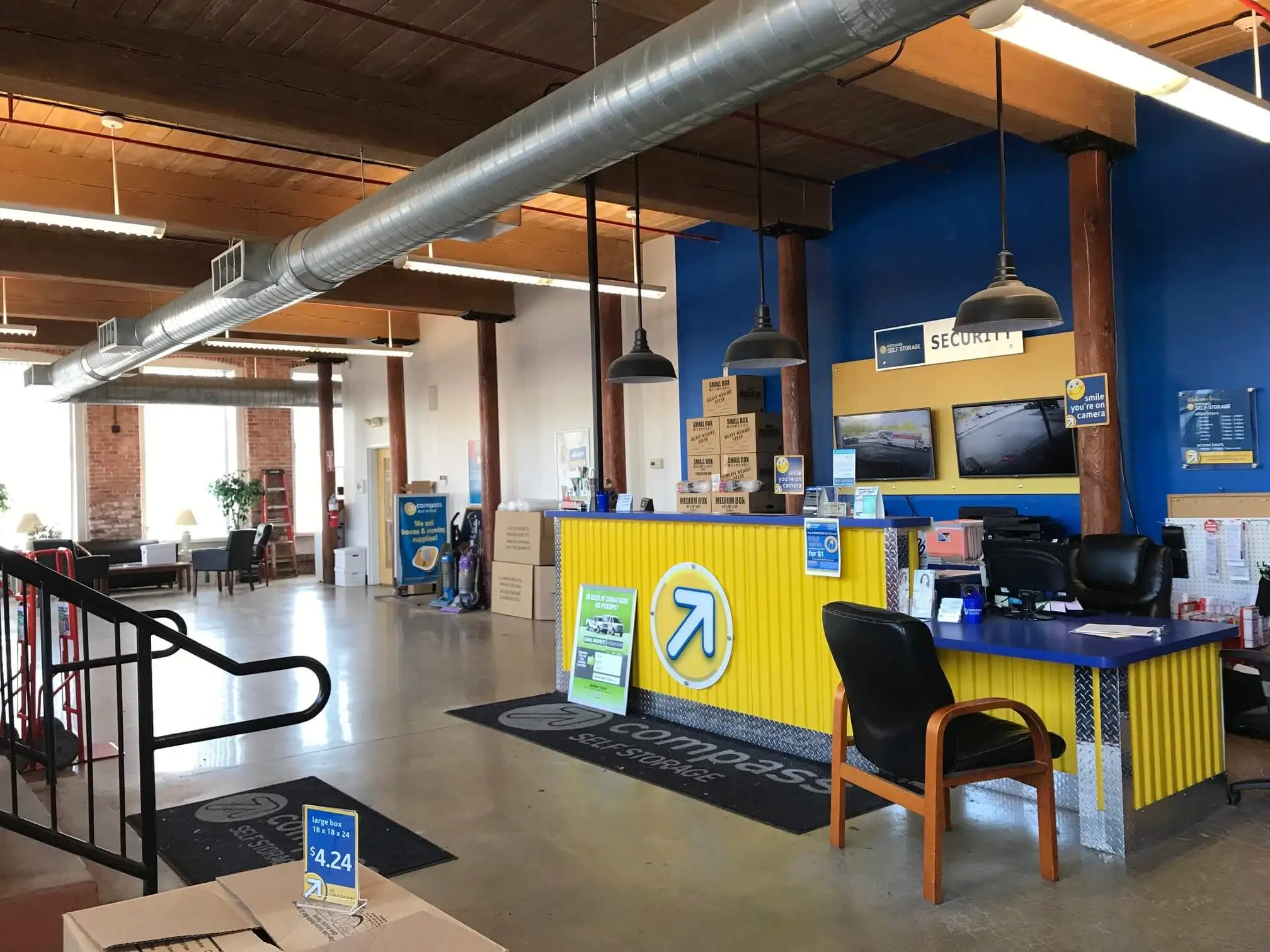 Front desk at Compass Self Storage.