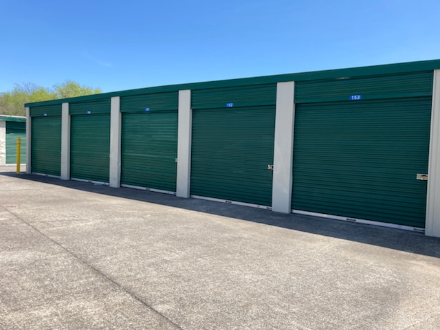 Drive-up units at Compass Self Storage.