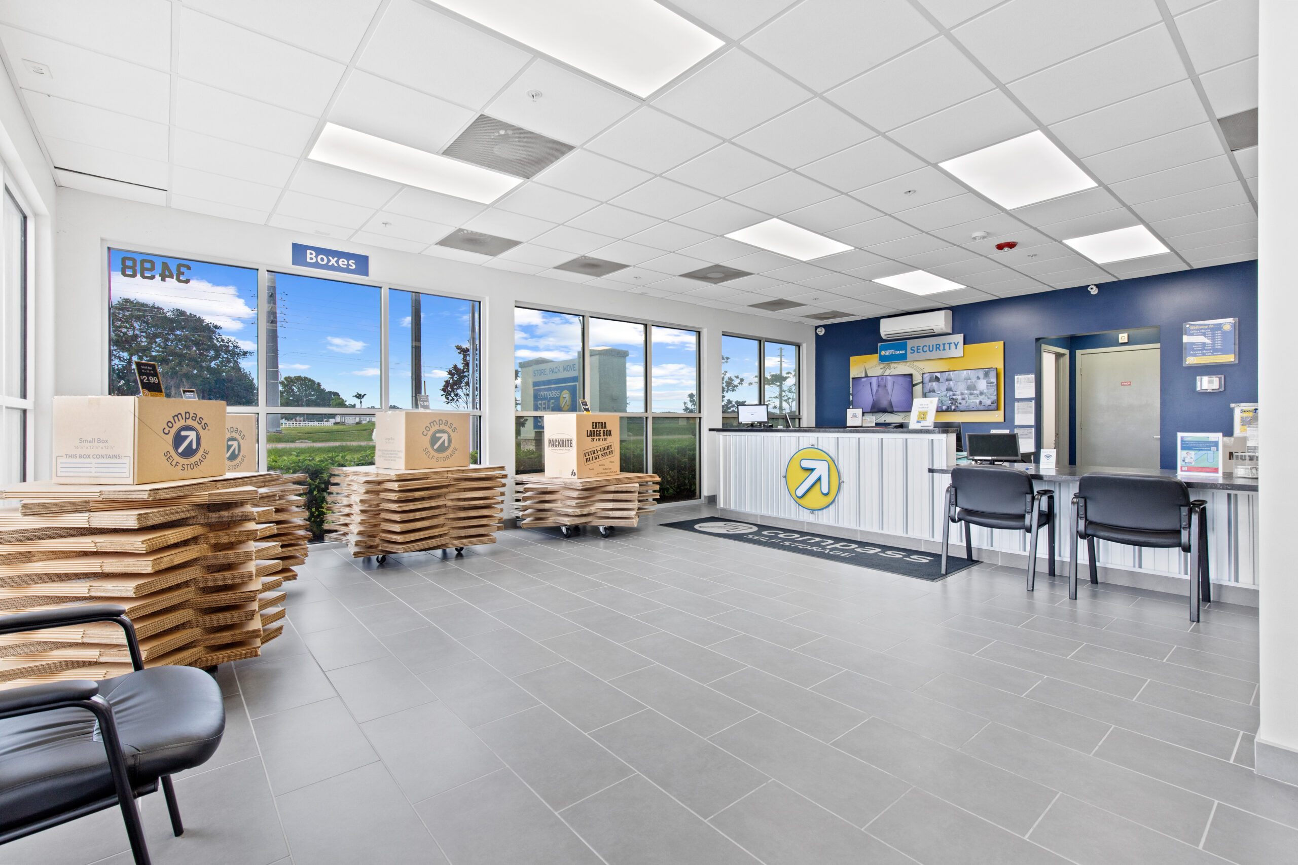 Front office at Compass Self Storage.