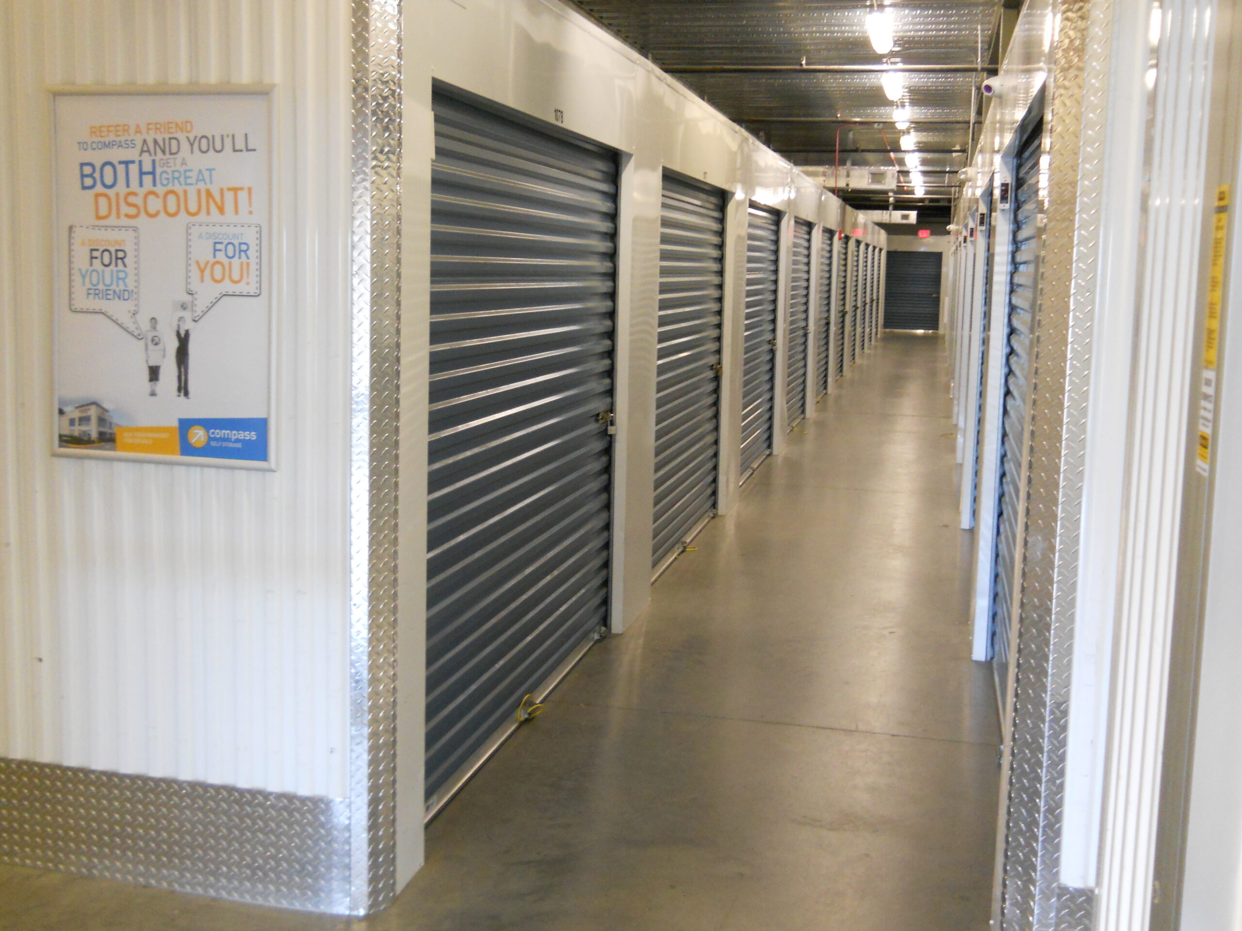 Indoor units at Compass Self Storage.