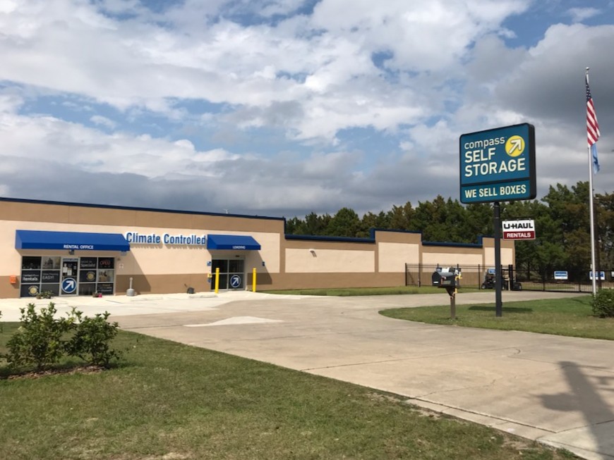 Compass Self Storage building exterior.