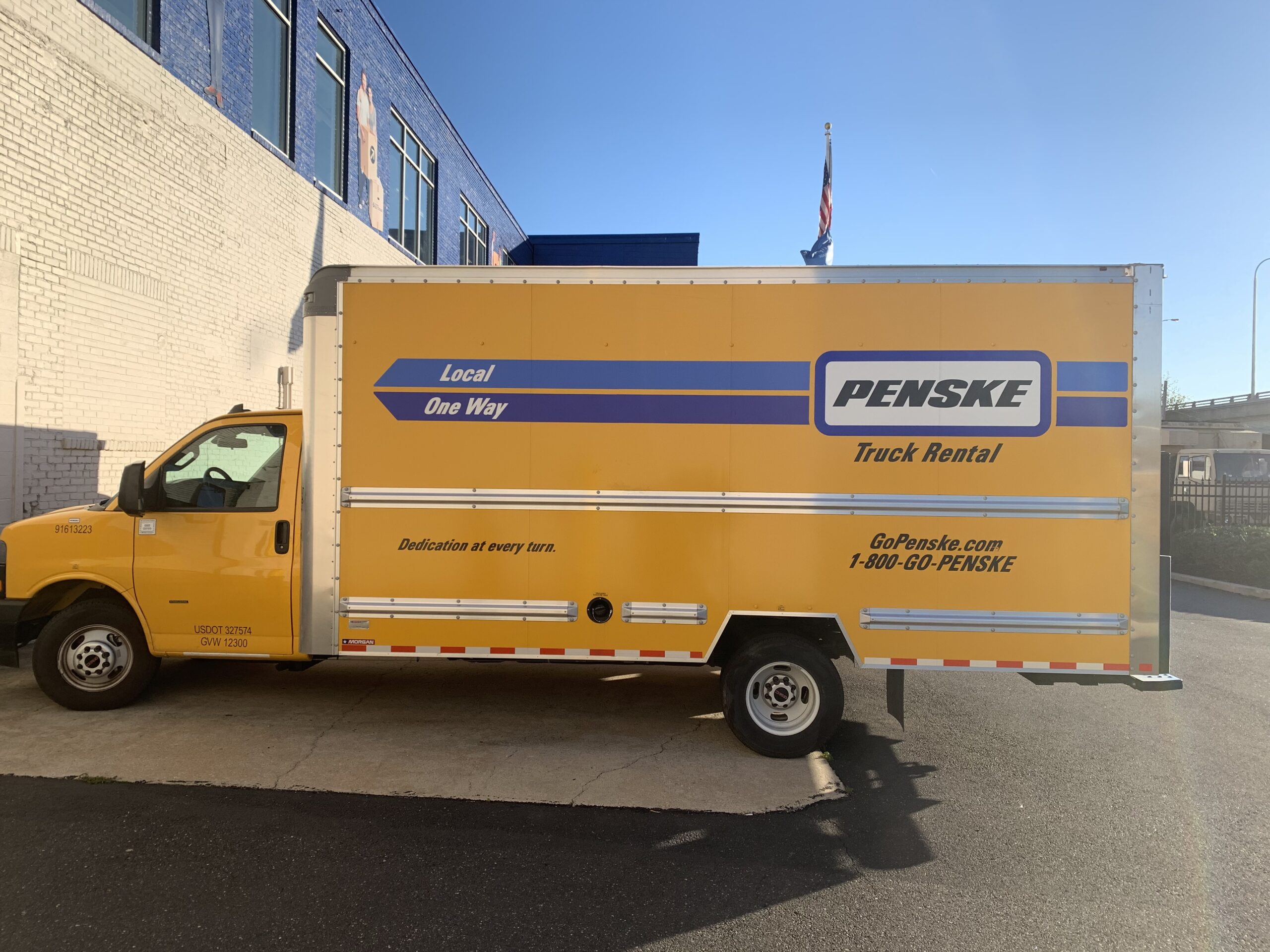 Penske moving trucks at Compass Self Storage in Philadelphia.
