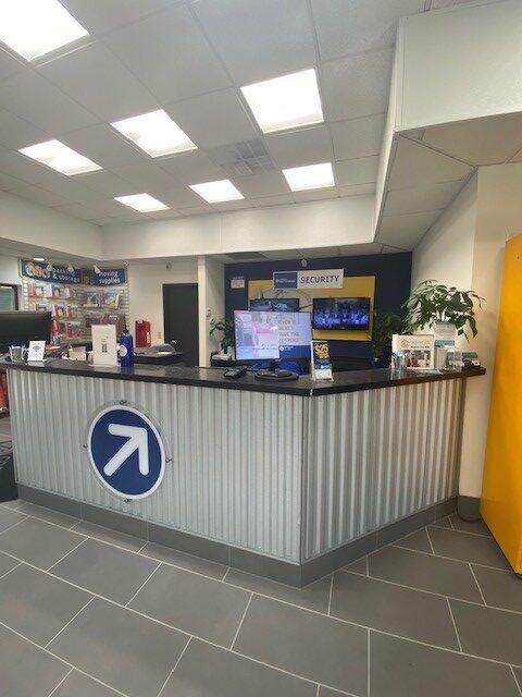 View of storage facility from road.