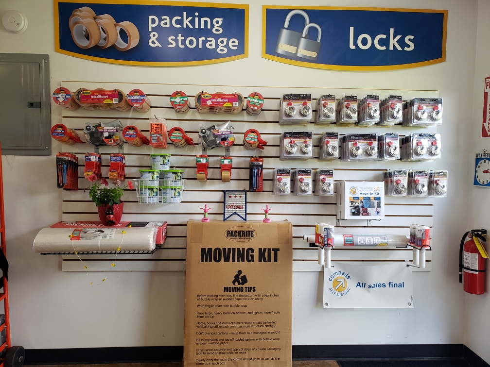 Packing supplies at Compass Self Storage.