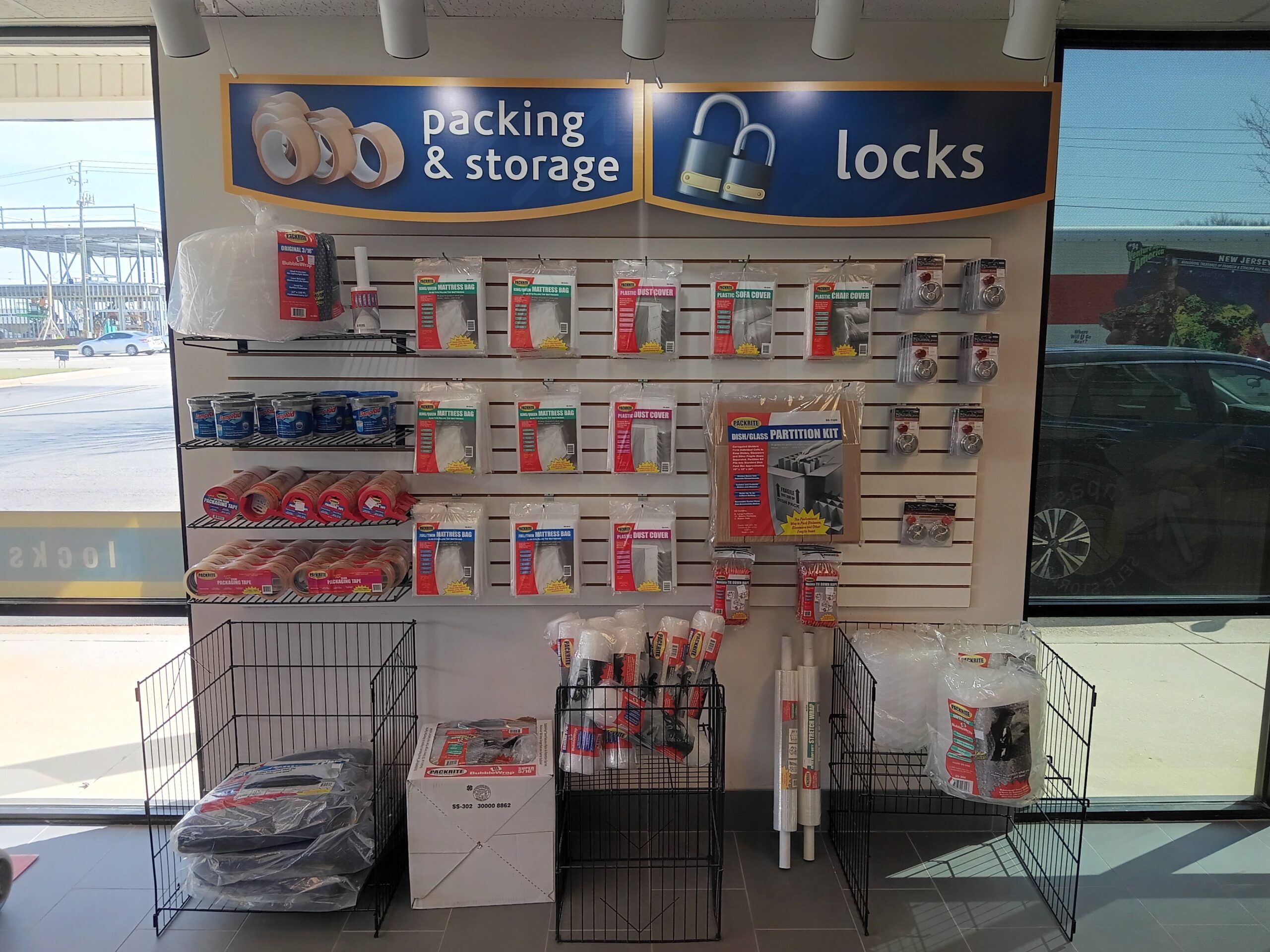 Packing supplies at Compass Self Storage.