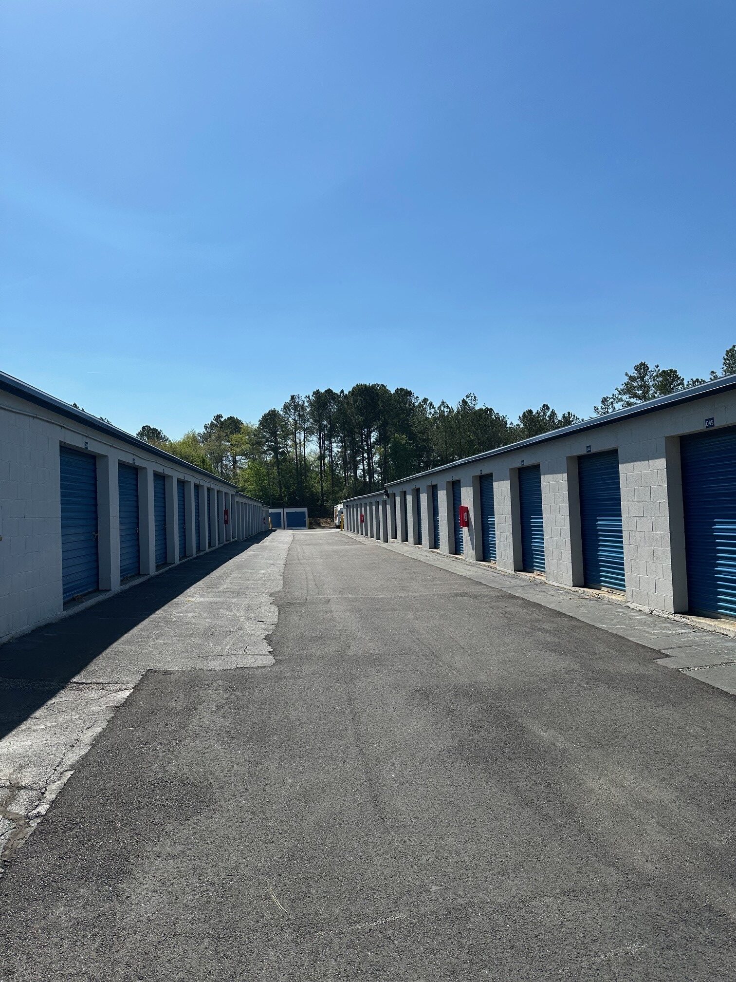 Drive-up units at Compass Self Storage.