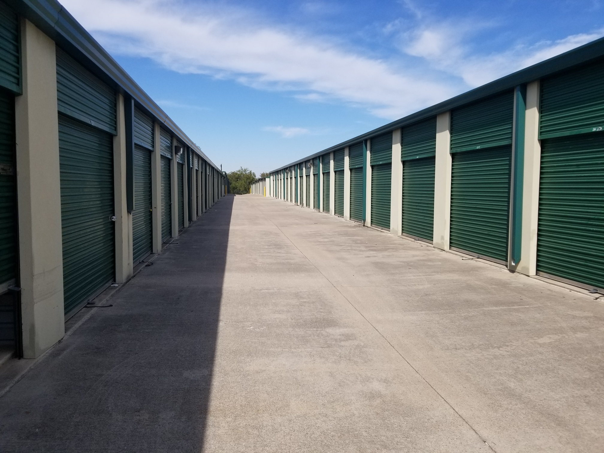 Outdoor, drive-up storage units in Fort Worth.