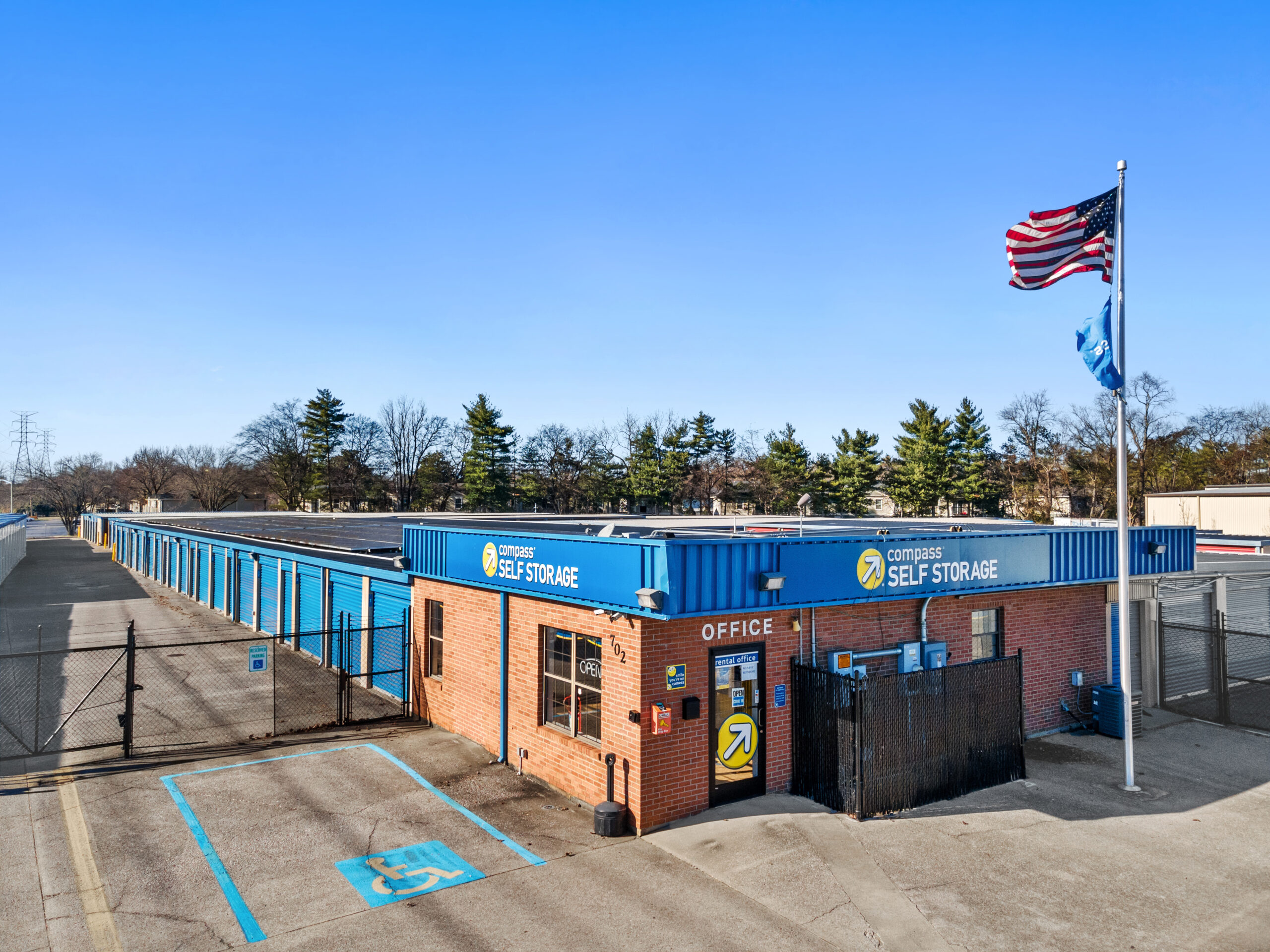 Rental office building at Compass Self Storage.