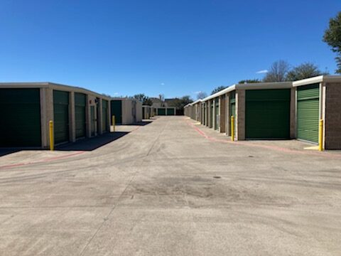Drive-up units at Compass Self Storage.