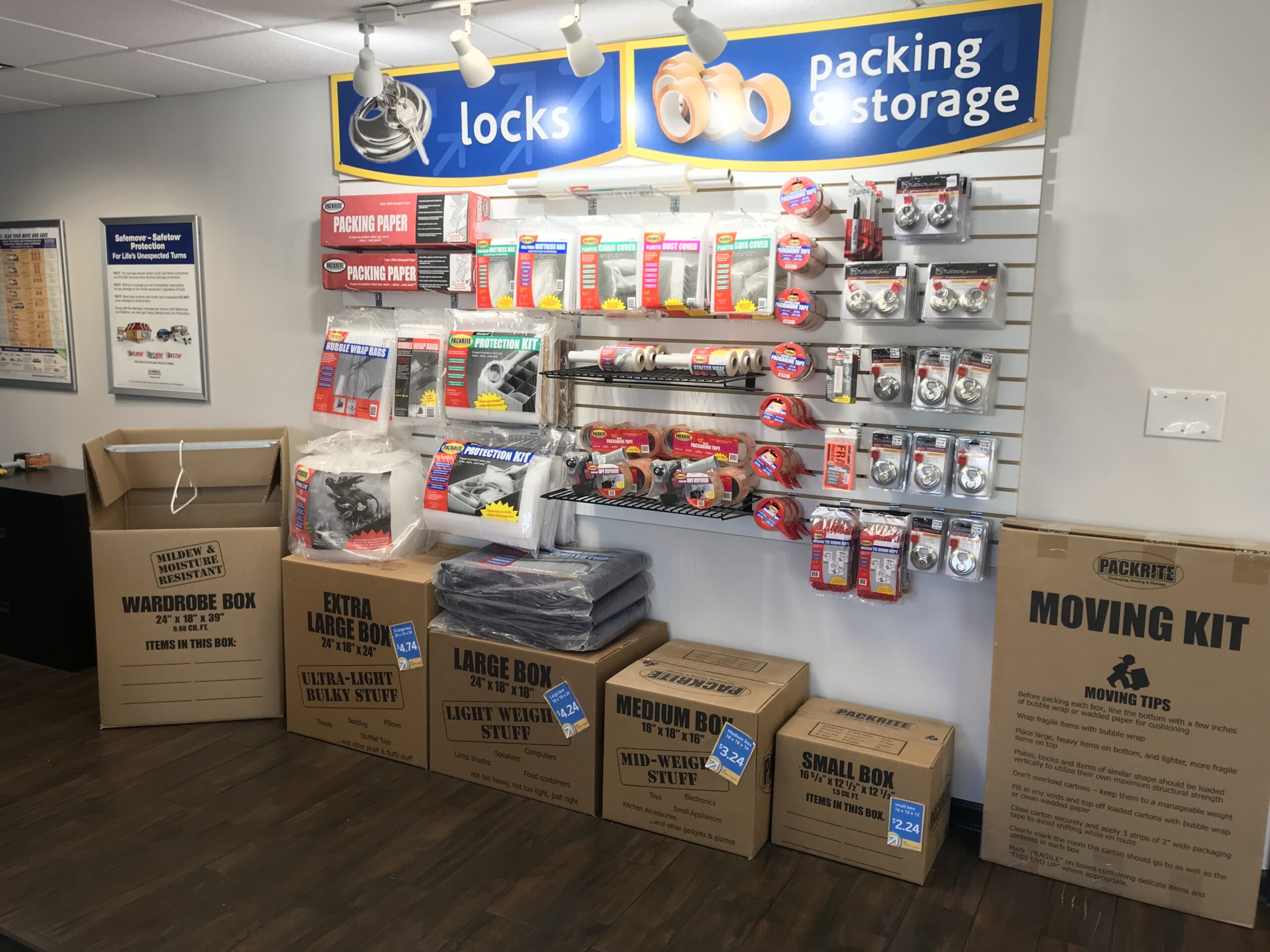 Retail area at Compass Self Storage.