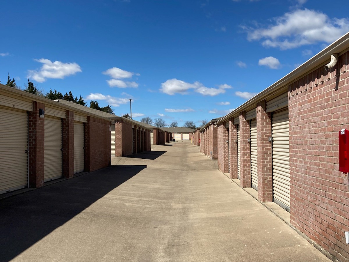 Drive-up units at Compass Self Storage.