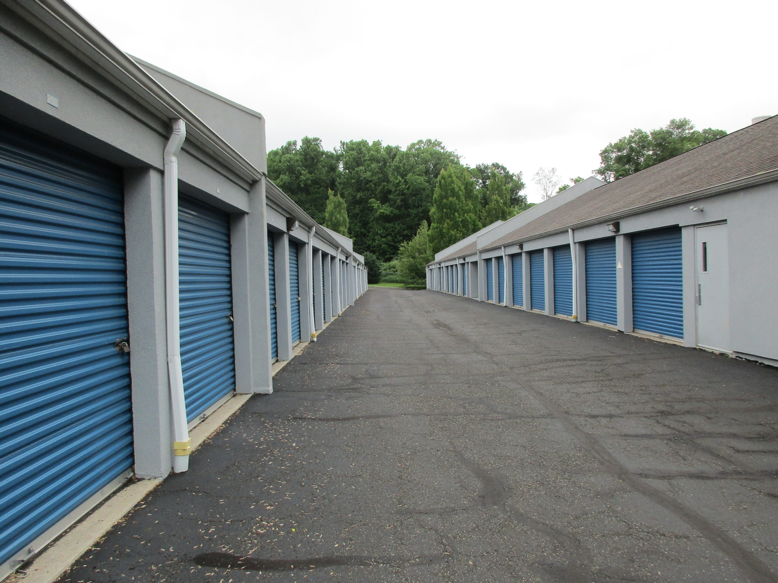 Drive-up units at Compass Self Storage.