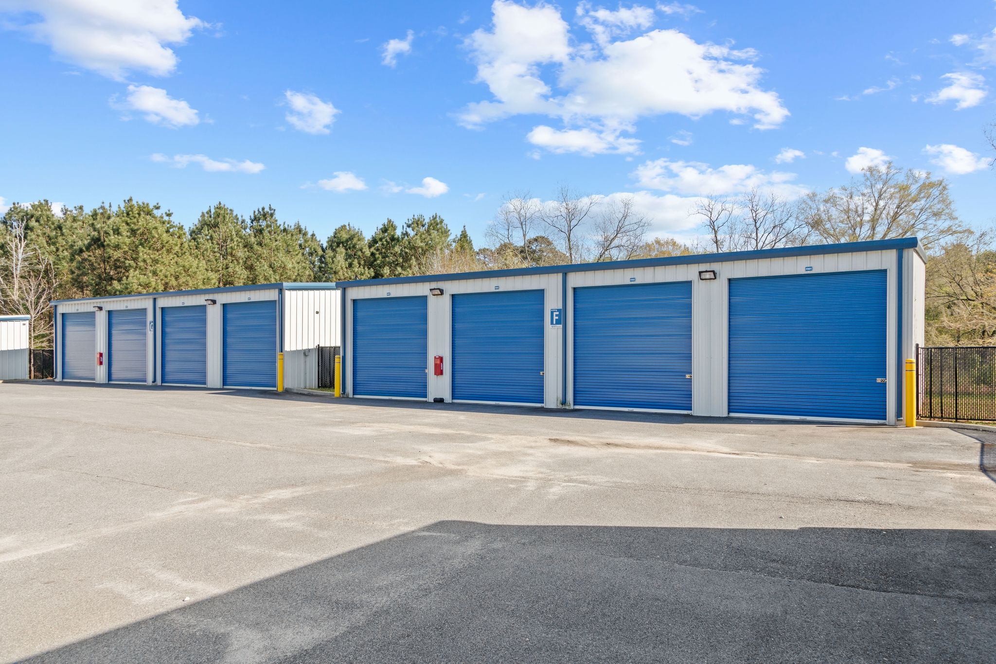 Drive-up units at Compass Self Storage.