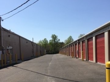 Drive-up storage units at Compass Self Storage.